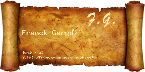 Franck Gergő névjegykártya